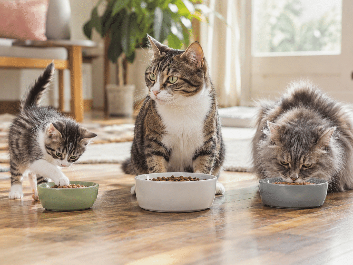 Кошки кушают